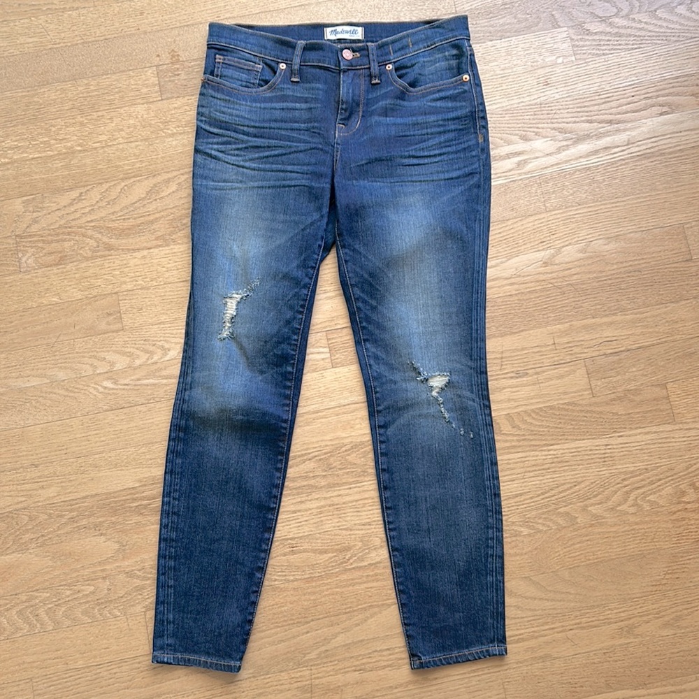 Madewell Women’s stretch denim skinny blue jeans size 30. Excellent condition
